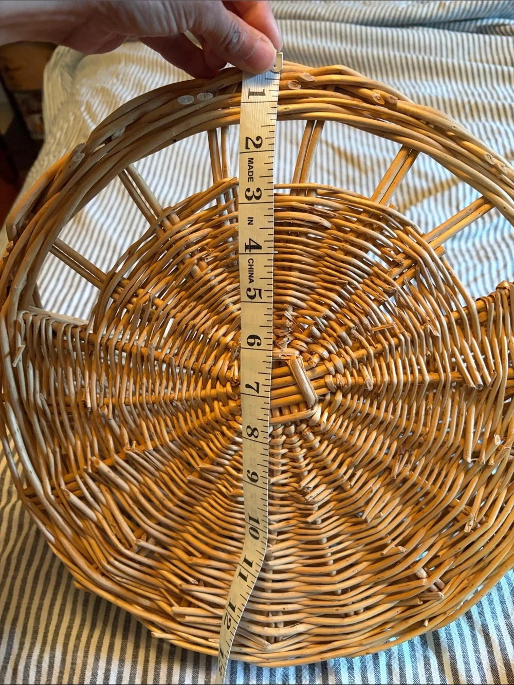 Woven Rattan Hanging Basket - Natural Tan